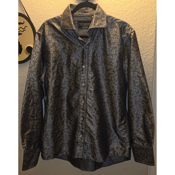 English Laundry Other - Scott Weiland English Laundry Mens XL Charcoal Floral Brocade Button Down Shirt